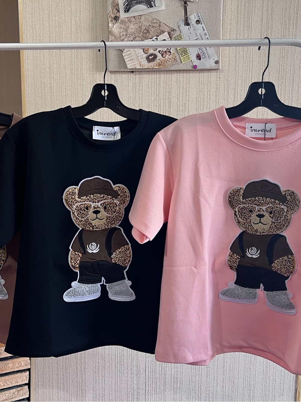 Teddy Graphic Tee - Pink or Black